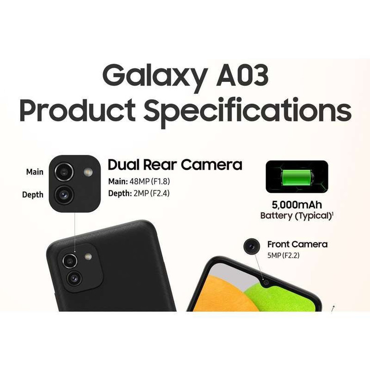 سامسونگ گلکسی A03 حافظه 128 گیگ رم 4 گیگ